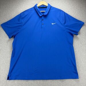 Nike Dri Fit Polo Shirt Mens 3XL Performance Blue Short Sleeve Big Tall Athletic